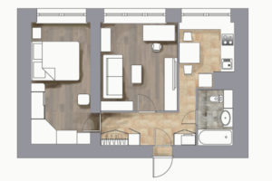 проект перепланировки 2 комнатной квартиры 1