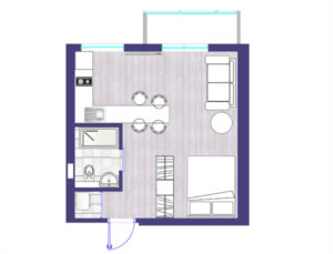 планировка квартиры студии 1