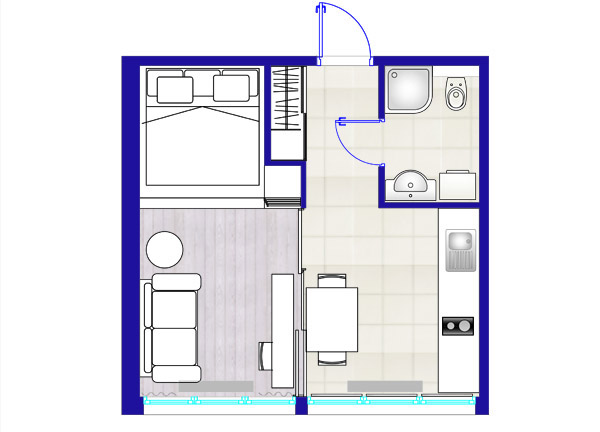 планировка квартиры студии 3
