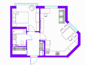 2d план квартиры с мебелью