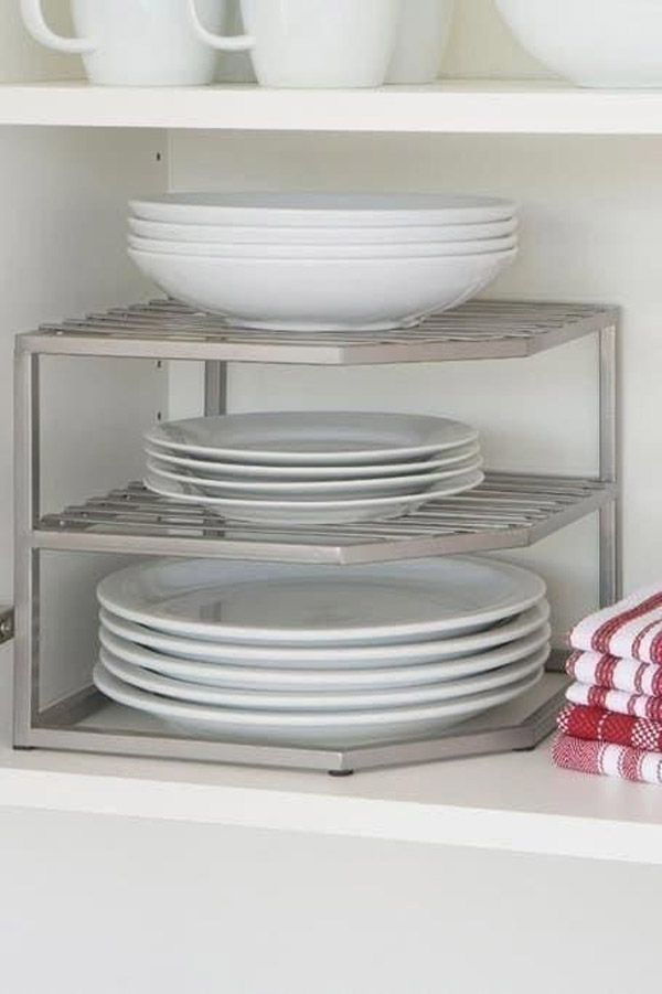 подставки для хранения тарелок в кухонном шкафу