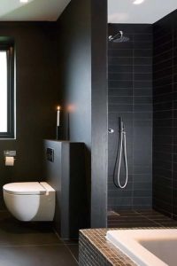 дизайн ванной в черном цвете